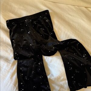 British m&s kids velvet Black Starry Leggings